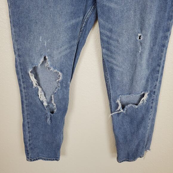 Abercrombie Fitch Jeans‎ Womens Mom Size 30 / 10 Cut Off Distressed Straight Leg - Picture 2 of 11